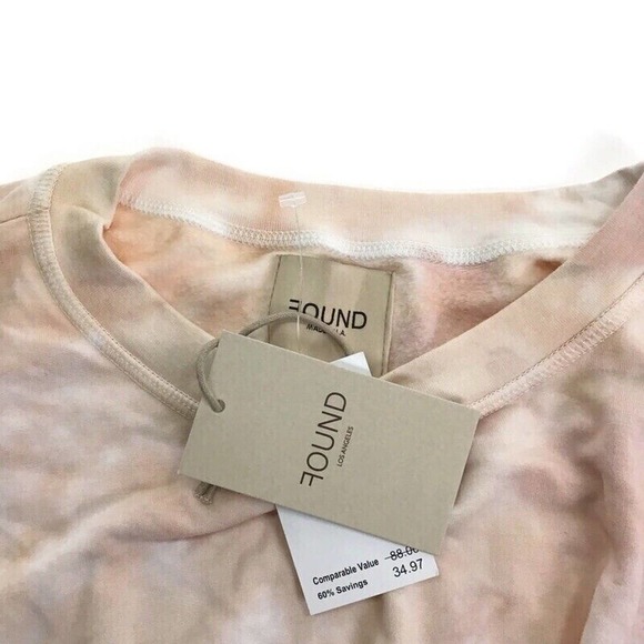 NEW Found Los Angeles Tie Dye Sweatshirt Blush Roses Shadow Sleeve Pullover Sz M - Picture 5 of 5